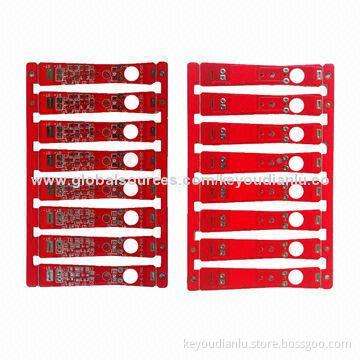 PCB Circuit Board with Red Color Solder Mask, 1.6mm, 1oz, Cu 1*8 per Panel